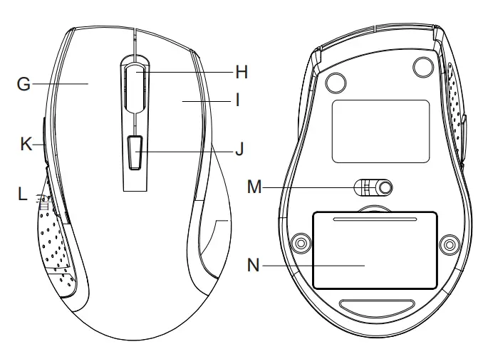 urhuru UEKM-20 2.4GHz Wireless Ergonomic Keyboard and Mouse Combo 2