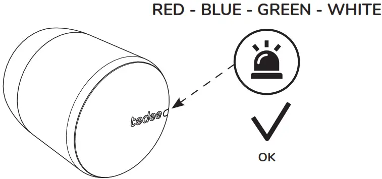 Tedee Euro Adapter for Door Lock - Check light signal