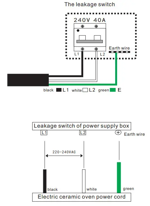 VEVOR DT4 Electric Stove Top 30 Inch 4 Burners Electric Cooktop - connnection