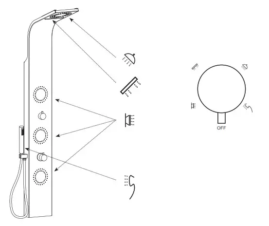 RAVAK X01453 Totem Jet Inox Hydromassage Panel - overview 9