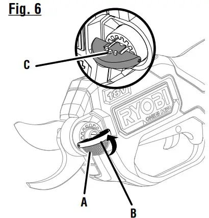 RYOBI P2505 18 VOLT PRUNING SHEAR - Product Overview 6
