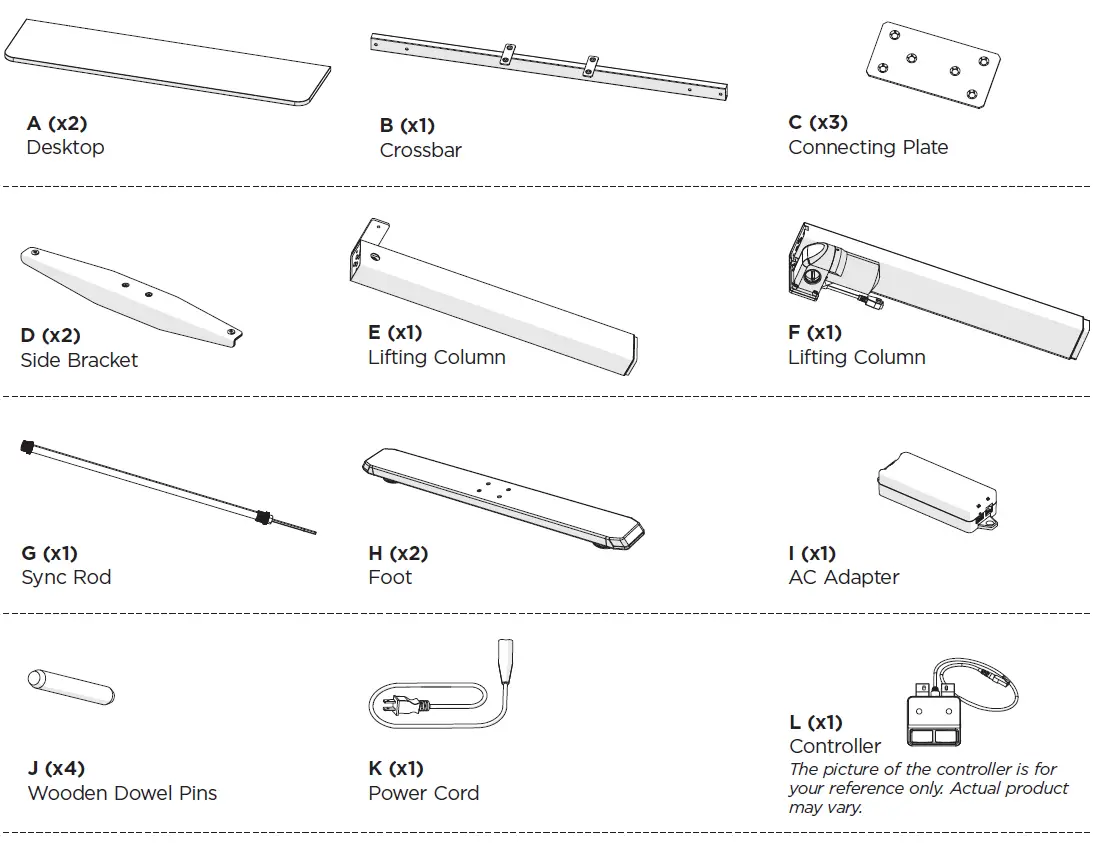 equip 650811 ERGO Electric Sit-Stand Desk Frame fig 1
