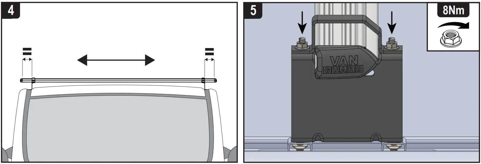 VAN GUARD VG211 2 Nissan Primastar x2 ULTI Van Roof Bars -13