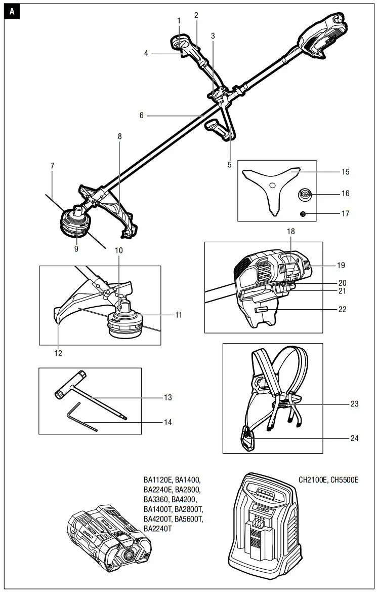 EGO BC3800E 38cm Cordless Brush Cutter - Figure 1