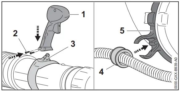 STIHL BR 700 Petrol Backpack Blower - Mounting Control Handle
