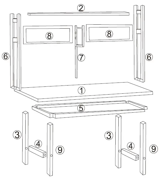 Maincraft-D01-CD045-55.1-in.-Retangular-Brown-MDF-Computer-Desk-fig-1