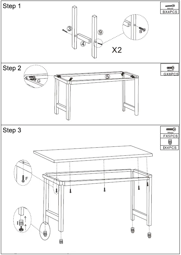 Maincraft-D01-CD045-55.1-in.-Retangular-Brown-MDF-Computer-Desk-fig-4