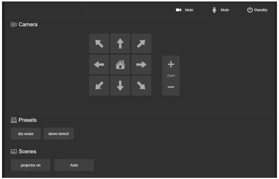 Operating the Camera from the Web Interface