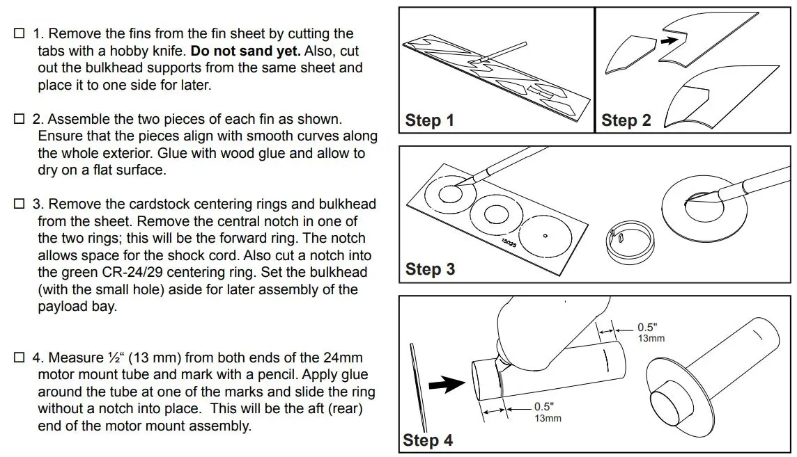 apogee 05056 Peregrine JR Instructions - Assembly Steps