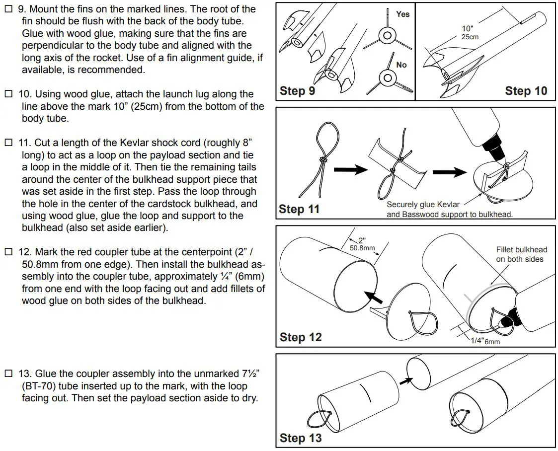 apogee 05056 Peregrine JR Instructions - Assembly Steps