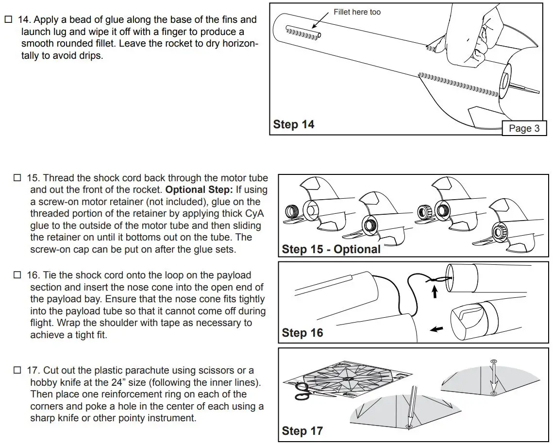 apogee 05056 Peregrine JR Instructions - Assembly Steps