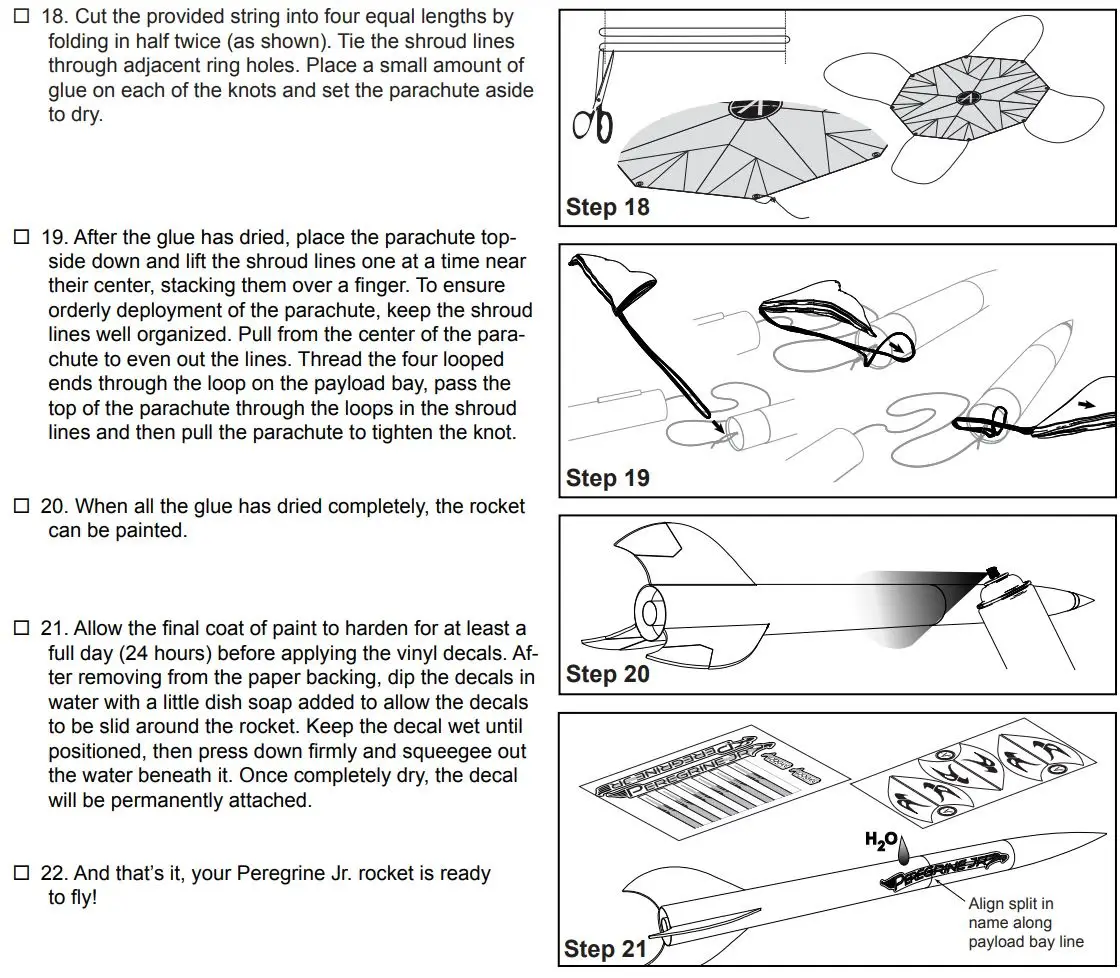 apogee 05056 Peregrine JR Instructions - Assembly Steps