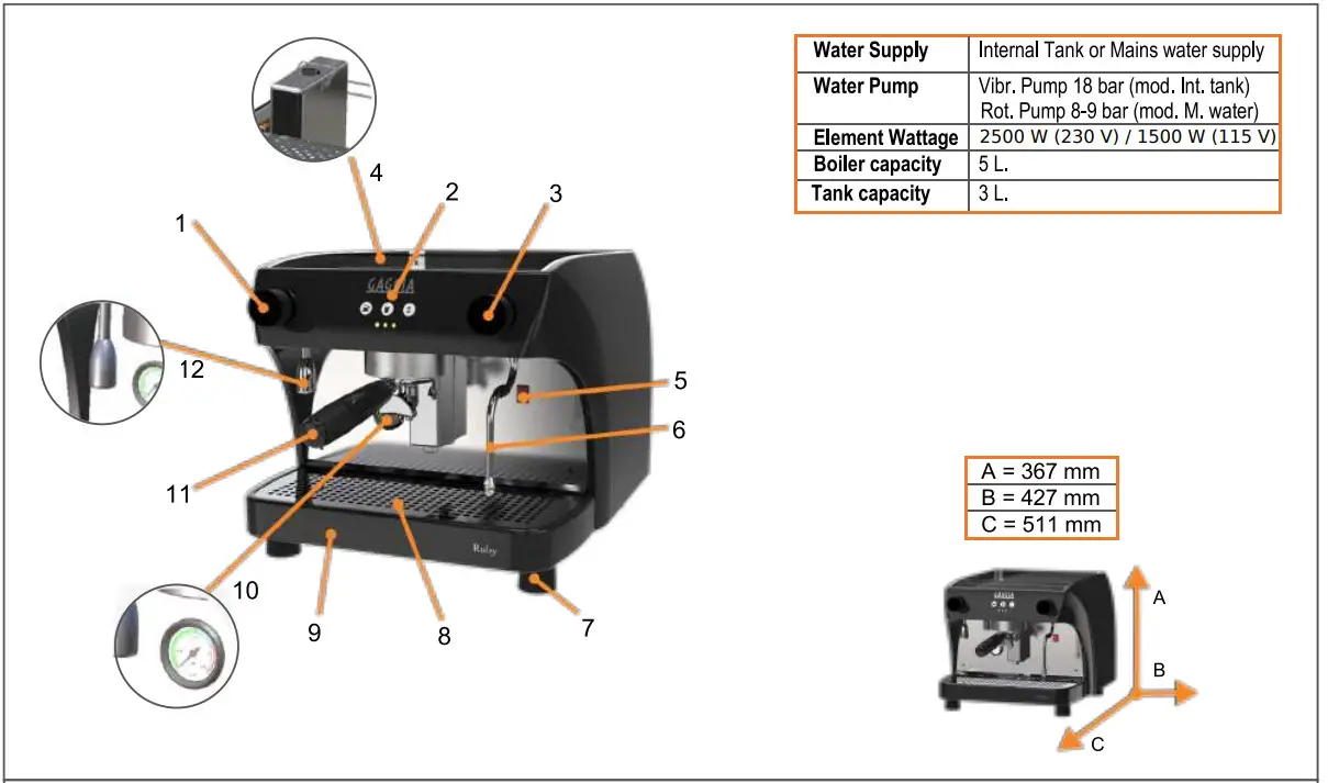 GAGGIA Ruby Pro Coffee Machine - Figure 5