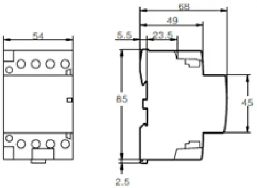 FuseBox INC2020 Contactor Leaflet - Dimensions 2