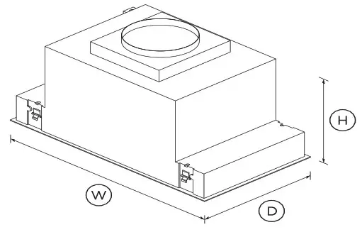 FISHER PAYKEL HPB3619 12 N HPB3619 12 N 36 Inch Insert Range Hood - DIMENSIONS