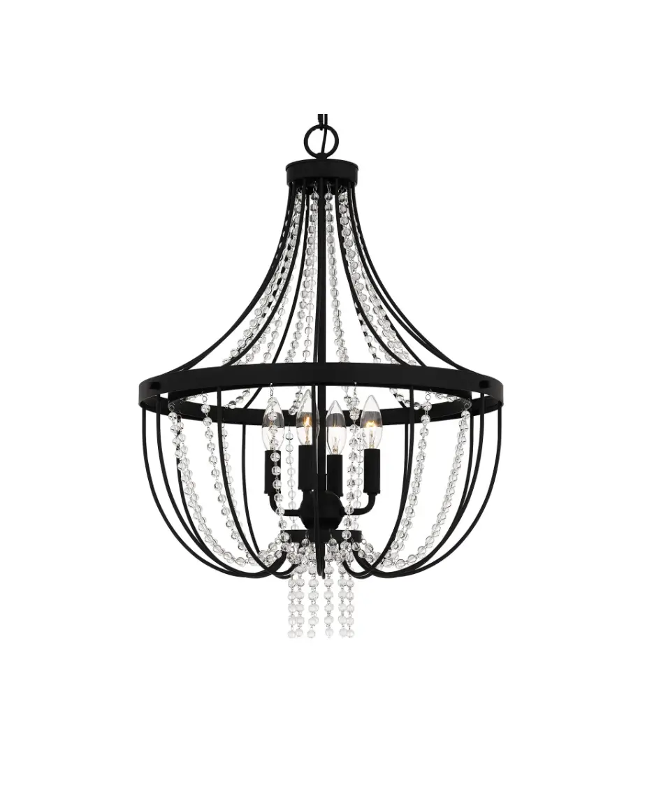 Quoizel Adl2820mbk 4 Light Pendant In Transitional Installation Guide Quoizel Adl2820mbk 4 Light Pendant In Transitional Installation Guide