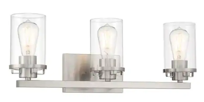 Designers Fountain 93303-BN Jedrek 24-Inch 3-Light Brushed Nickel Industrial Vanity Light Bar