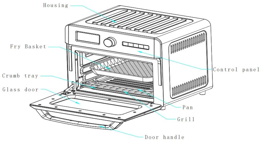 CROWNFUL TO5712T-UL Air Fryer - AIR FRYER OVEN