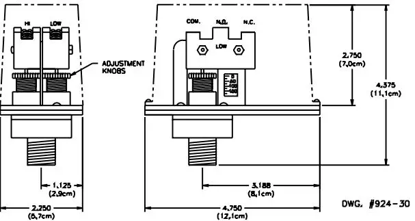 POTTER PS120A Series High Low Pressure Switch-FIG2