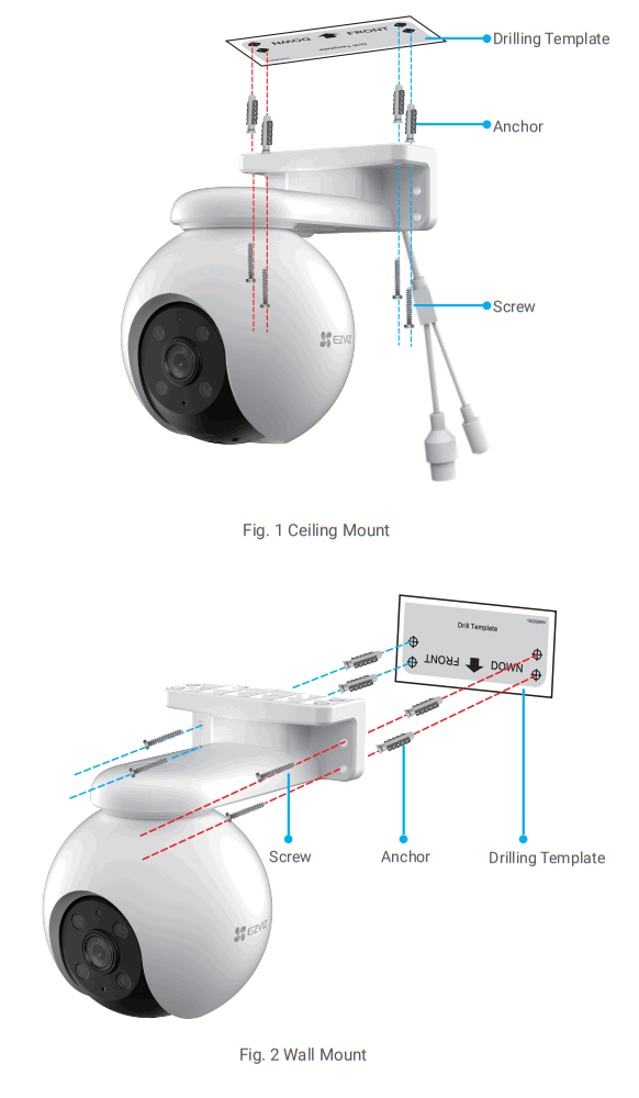 EZVIZ H8 Pro 3K Pan and Tilt Wi-Fi Camera - Ceiling Mount
