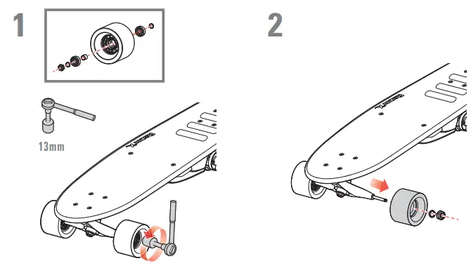 RazorX Cruiser Electric Skateboard -- N Front Whee12