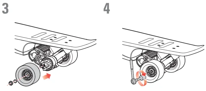 RazorX Cruiser Electric Skateboard -- Rear Wheel Replacement34