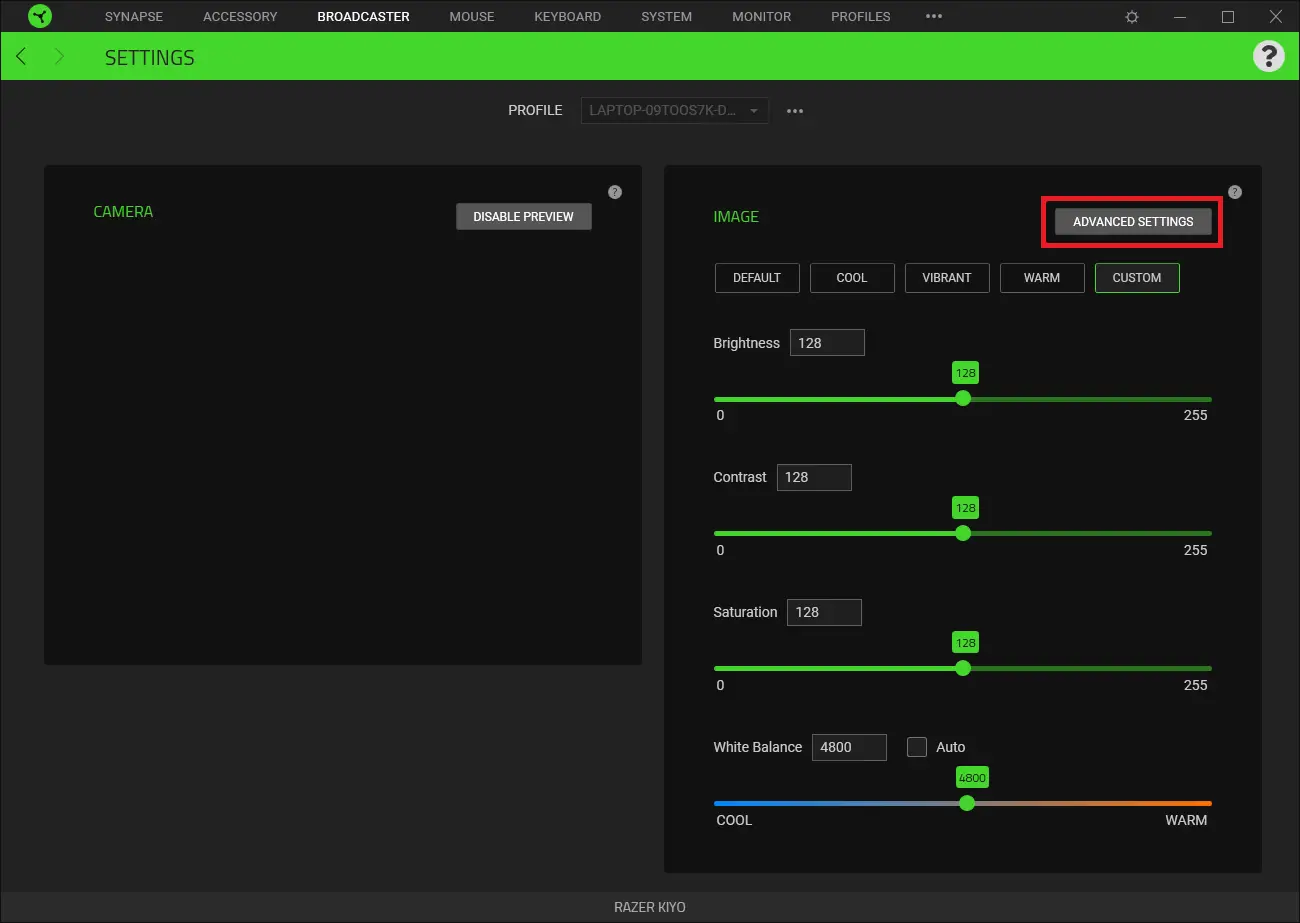 video recording from the Razer