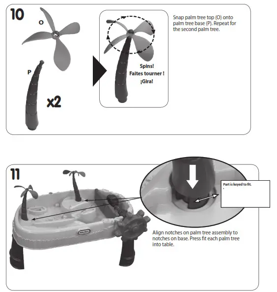 little tikes 651359M Island Wavemaker Water Parts List 10