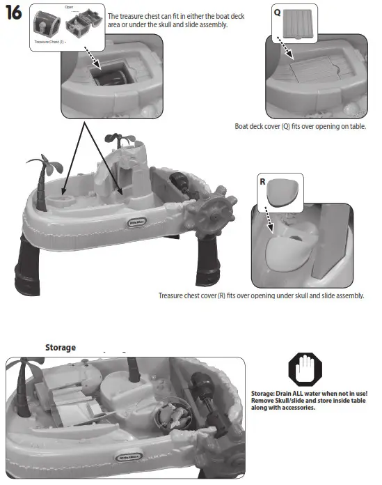 little tikes 651359M Island Wavemaker Water Parts List 16a