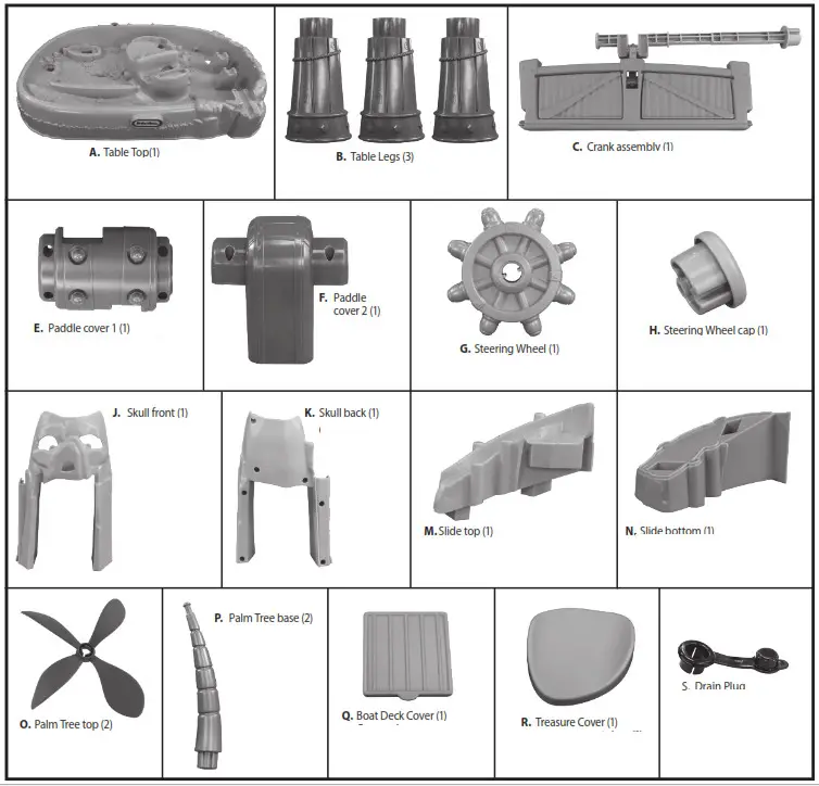 little tikes 651359M Island Wavemaker Water Parts List 2
