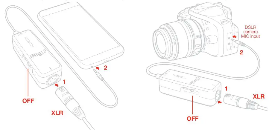 IK Multimedia iRig Pre 2 Ultra Portable XLR Microphone - Connect iRig Pre 2 to your mobile device or to the DSLR camera