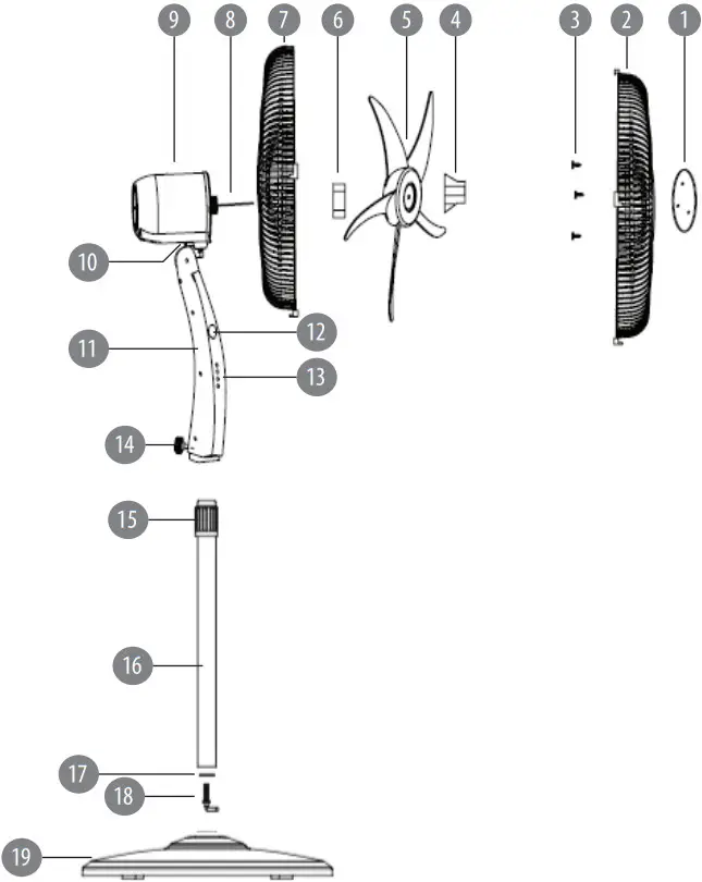 teesa TSA8024 Stand Fan With Remote Control - PRODUCT DESCRIPTION