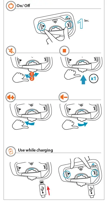 cardo FRC4P101 FREECOM 4+ 4 Way Bluetooth Communication System for Motorcycle 2