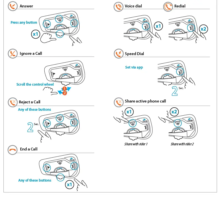 cardo FRC4P101 FREECOM 4+ 4 Way Bluetooth Communication System for Motorcycle 3
