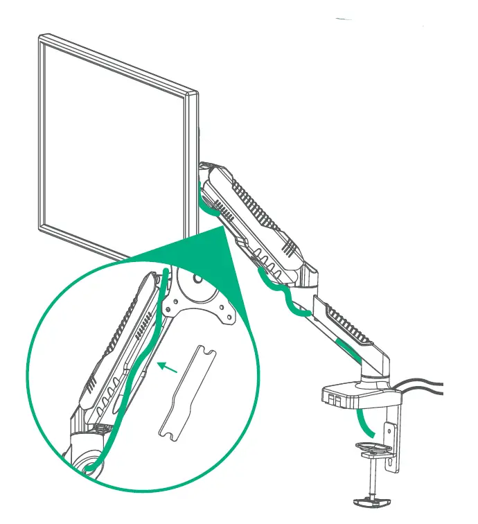 BAUHN AMAB-0222-S Gas- Spring- Monitor- Bracket -with -USB- ports fig 10
