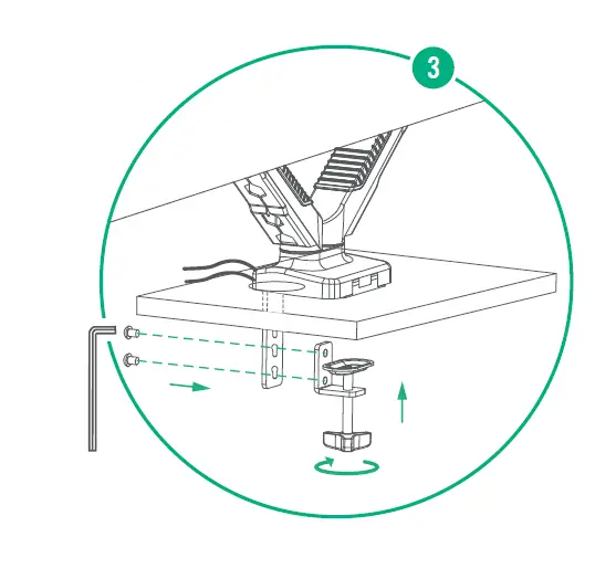 BAUHN AMAB-0222-S Gas- Spring- Monitor- Bracket -with -USB- ports fig 3