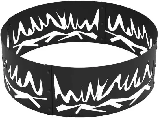 BLUE SKY FR36FR01 36 in. Abstract Fire Decorative Steel Round Fire Ring