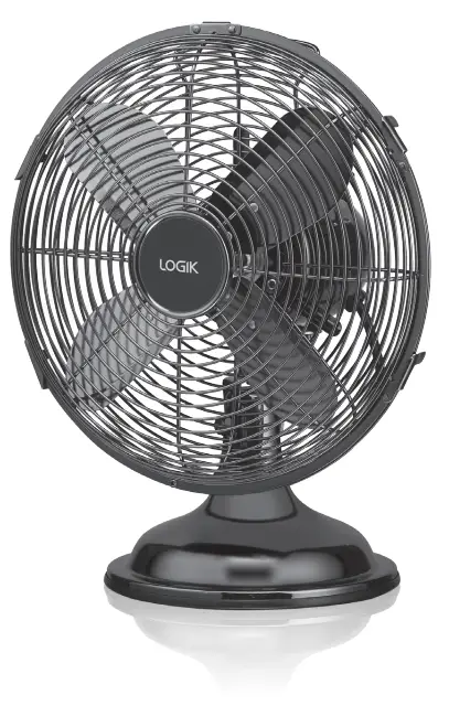 LOGIK L10DFGM17 10 Inch Gun Metal Desk Fan -