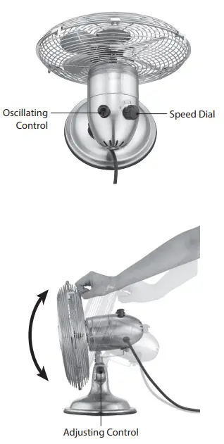 LOGIK L10DFGM17 10 Inch Gun Metal Desk Fan -fig2