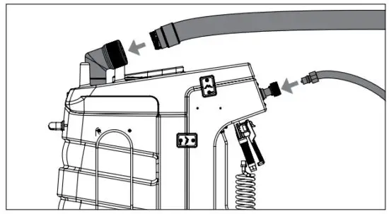 Mytee 80 120 Prep Center S 12 Gallon All In-One Detail Machine - Connecting Vacuum