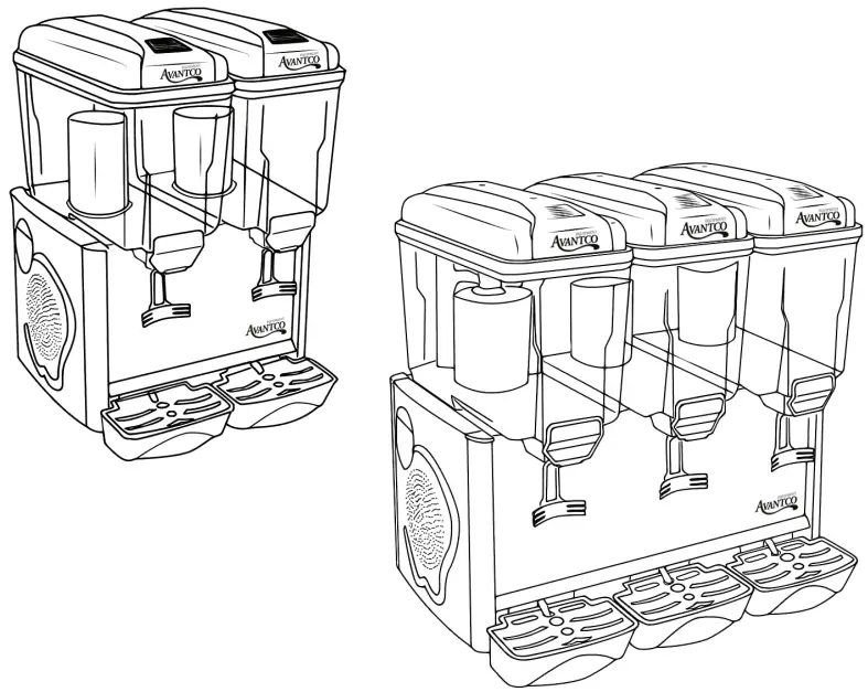 AVANTCO RDM 32 2 and 3 Bowl Juice Dispenser