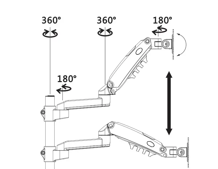 HUANUO HNDS8 Dual Monitor Stand Product Features