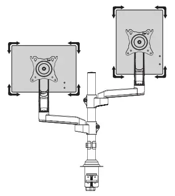 HUANUO HNDS8 Dual Monitor Stand Rotation