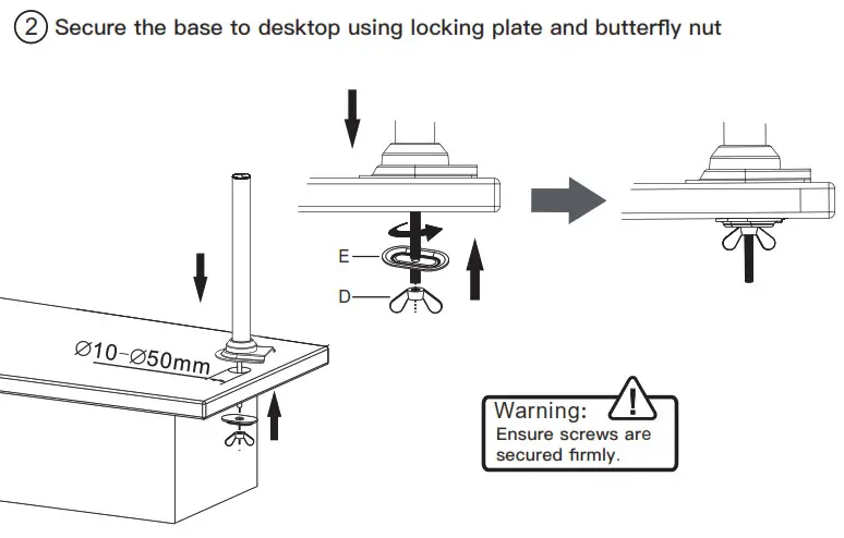 HUANUO HNDS8 Dual Monitor Stand Secure the base