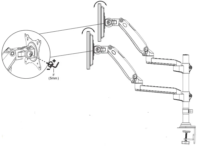 HUANUO HNDS8 Dual Monitor Stand Secure the base
