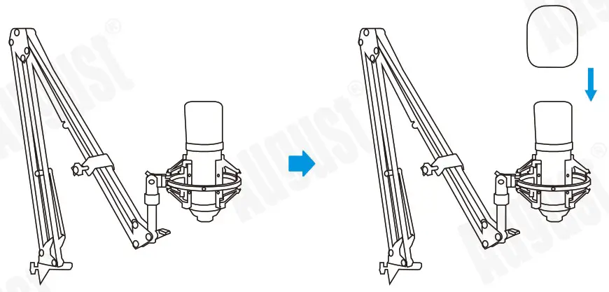 August REC100 USB Studio Microphone - Instruction 6