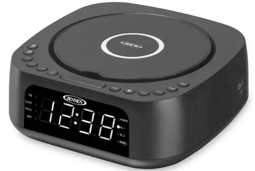 JENSEN JC -375 Dual Alarm Clock Radio with Stereo CD Player and Digital FM Tuner