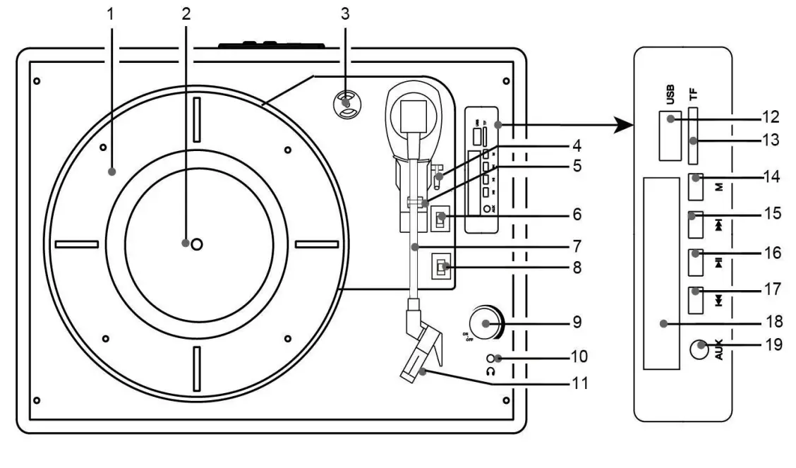 Vinyl-Record-Player-Bluetooth-Record-Player-with-Built-in-Speakers-fig-1