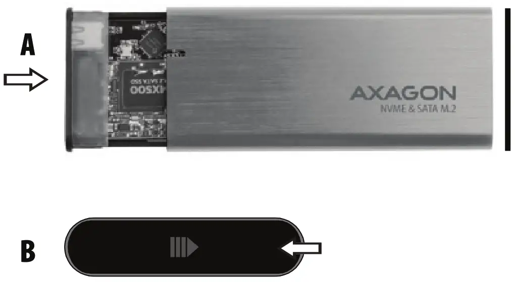 AXAGON EEM2-SG2 SATA M.2 SUPERSPEED USB-C 10 Gbps RAW BOX - COMPLET THE BOX