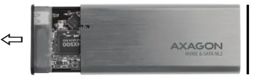 AXAGON EEM2-SG2 SATA M.2 SUPERSPEED USB-C 10 Gbps RAW BOX - POLL OUT THE BOX